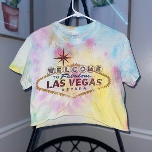 Las Vegas cropped tee tie dyed .